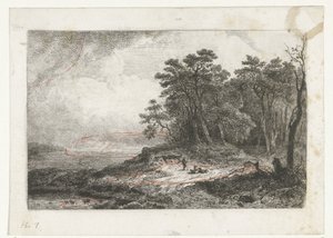 Landskap med Shepherd av Constantinus Cornelis Huysmans