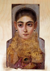 Koptisk kunst: ung kvinne kalt Fayoum (Fayum) (rundt 160 e.Kr.) Maling av voks på tre. Paris, Louvre-museet