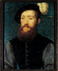 Portrett av Charles de Cosse, grev av Brissac (Cosse-Brissac) Tremaleri av Corneille De Lyon (Corneille de La Haye) (1500/1510-1574)