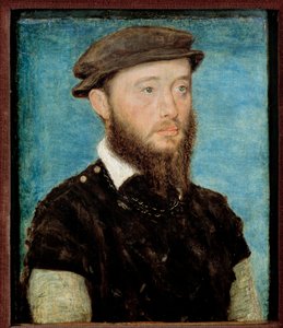 Portrett av Jean de Bourbon Vendome, greve av Soissons og Enghien (1528-1557) Tremaleri av Corneille De Lyon (Corneille de La Haye) (1500/1510-1574)