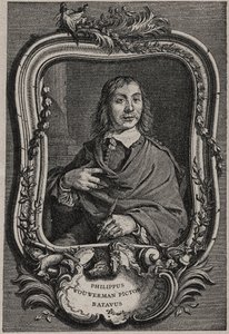 Portrett av Philips Wouwerman eller Philippus Wouwermans 1619-1668 nederlandsk maler - gravering av Nicolas-Gabriel Dupuis etter Cornelis Visscher av Cornelis (after) Visscher