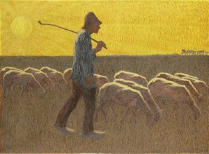 Hyrde med sauer av Cornelis Albert van Assendelft