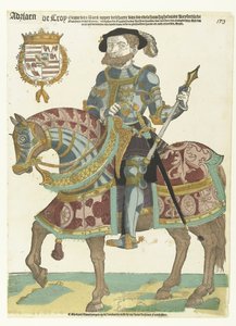 Portrett av Adriaen de Croy på hesteryggen av Cornelis Anthonisz. (manner of)