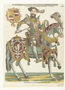 Portrett av Maximilian van Buren på hesteryggen av Cornelis Anthonisz. (manner of)