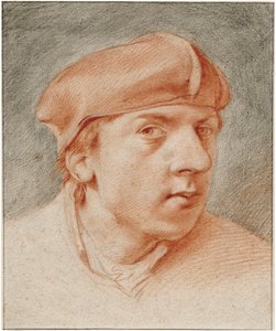 ""Autoportrait au beret"" (Selvportrett med beret) Sanguine de Cornelis Pietersz Bega (1631/2-1664) Rembrandthuset, Amsterdam