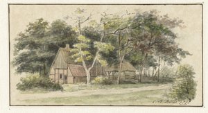 Gård blant trær av Cornelis Bernardus Buijs