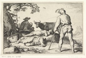 gjetere Fire pastorale scener (serietittel) av Cornelis Bloemaert (II) (possibly)