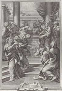 Saint Paul forkynte i Athen, 1679. av Cornelis Bloemaert