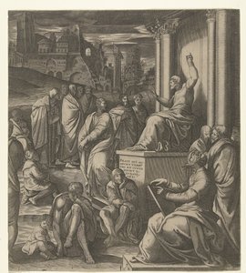 Kristus forkynner for folket av Cornelis Bos (possibly)