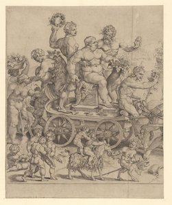 Triumf av Bacchus, venstre plate av Cornelis Bos