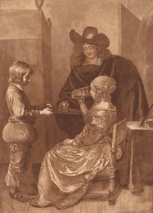 Cavalier and Lady with a Page, 1779, utgitt 1781. av Cornelis Brouwer