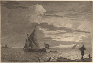 Fisherman with Pack over His Shoulder, 1779, utgitt 1781. av Cornelis Brouwer