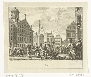 Opprør ved begravelsen til Daniël Raap på Dam-plassen i Amsterdam i 1754