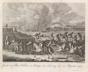 Prins William George Frederik i slaget ved Lannoy, 1793 Slaget ved prins Frederick av Orange, før Lannoy, 27. august 1793 (tittel på objekt) av Cornelis Brouwer