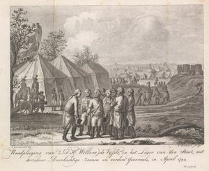 William V med sønnene sine i hærleiren, 1794 Konsultasjon av Z.D.H. William den femte, i Army of the State, med hans rolige sønner og andre generaler, i april 1794 (tittel på objekt)