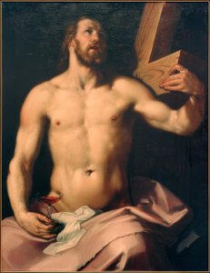 Kristus med eukaristisk beger og kors av Cornelis Cornelisz