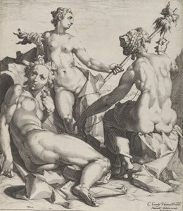De tre skjebner, ca. 1589 av Cornelis Cornelisz van Haarlem