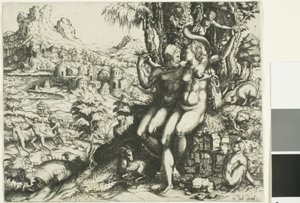 Adam og Eva og utdrivelsen fra paradiset av Cornelis Cort