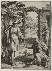 Kristus viser seg for Maria Magdalena, 1567. av Cornelis Cort