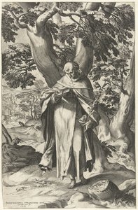 St. Dominic, leser en bok av Cornelis Cort