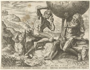 Hercules bærer kloden for Atlas Labours of Hercules (serietittel)