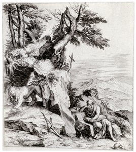 Landskap med St. Hieronymus, 1500-tallet, 1937 av Cornelis Cort