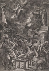 Martyrium av St. Lawrence, 1571. av Cornelis Cort