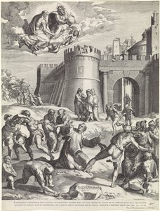 Steining av Saint Stephen av Cornelis Cort