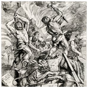 Vulcans Forge, 1500-tallet, 1937 av Cornelis Cort