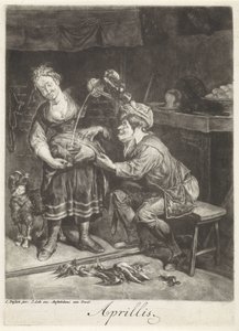 April Aprillis (tittel på objekt) Årets tolv måneder, Les XII Mois de l'Année (serietittel)