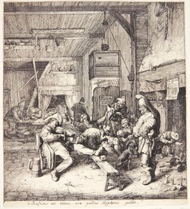 Felespiller i en krostue av Cornelis Dusart