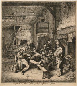 Felespiller på et vertshus av Cornelis Dusart