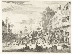 Stor landsbymesse av Cornelis Dusart