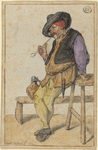 Bonde som røyker av Cornelis Dusart