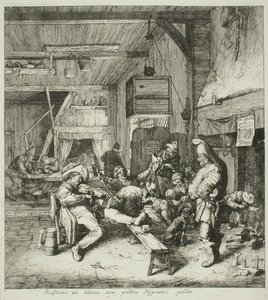 Fiolinspiller på en kro av Cornelis Dusart
