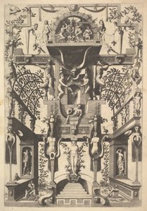 Fantastic Architecture Structure with Strapwork and Two Pergolas and a Small Scene with Vu..., 1557.    1181249   no       norwegian Successfully Translated  Original: Landscape Garden Estate. Translat: Landscape Garden Estate. 1202985 no norwegian Success