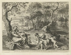 Hvil på flyturen til Egypt av Cornelis Galle (I) (possibly)
