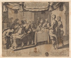 Kristus gjest sammen med fariseeren Simon av Cornelis Galle (I)