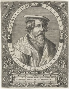 Portrett av Peter Apianus Petrus Apianus Binuitzius (tittel på objekt) av Cornelis Galle (I)