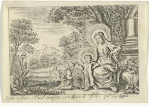 Hellig familie med døperen Johannes av Cornelis Galle (II)
