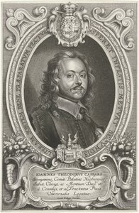 Portrett av Johann Theodor Caspars De mest kjente ambassadørene til det kristne navnet for å pasifisere verden, klosteret og Osnabruga (...) (serietittel) av Cornelis Galle (II)