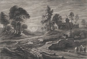 Landskap med trekkbrønn, 1638-60.