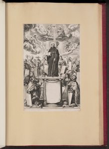 Tittelside for Dommo Benedicto Haeftanos S. Benedictvs Illvstratvs av Cornelis Galle I after Sir Peter Paul Rubens