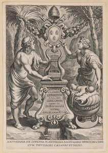 Tittelside for M.C. Sarbievsky, Lyricum Bok IV av Cornelis Galle I after Sir Peter Paul Rubens