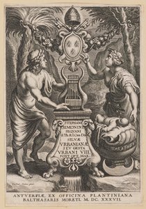Tittelside for Stephanus Simonini, Urban Forests av Cornelis Galle I after Sir Peter Paul Rubens