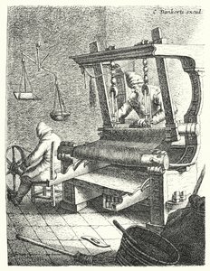 The Weaver (gravering) av Cornelis I Danckerts