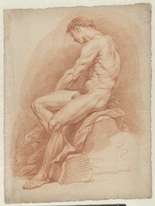 Sittende mann naken av Cornelis Joseph d