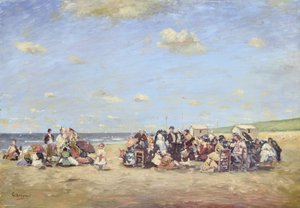 On the Beach (olje om bord) av Cornelis Koppenol