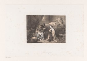 Bedende nonne med sykt barn