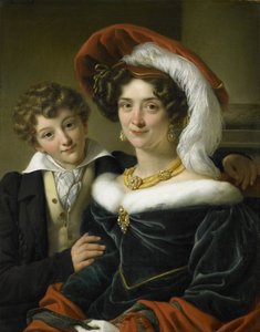 Rudolphina Wilhelmina Elizabeth de Sturler (1798-1873), andre kone til grev Johannes van den Bosch, med deres sønn Richard Leeuwenhart, 1829
